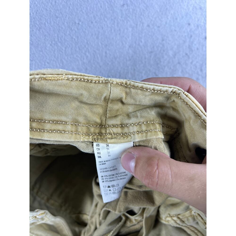 Y2K American Eagle Cargo Shorts Mens 34 Khaki Extreme Flex Utility Skate Hiking - Picture 4 of 6